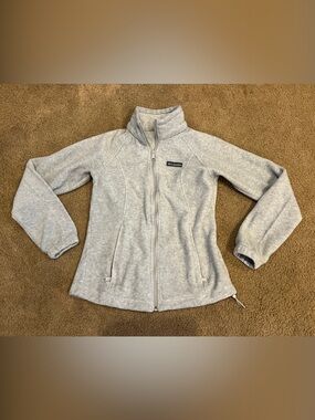 Columbia Light Gray Full-Zip Fleece Jacket